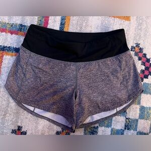 Women's Lululemon Black & Gray Athletic Shorts - Size 4
